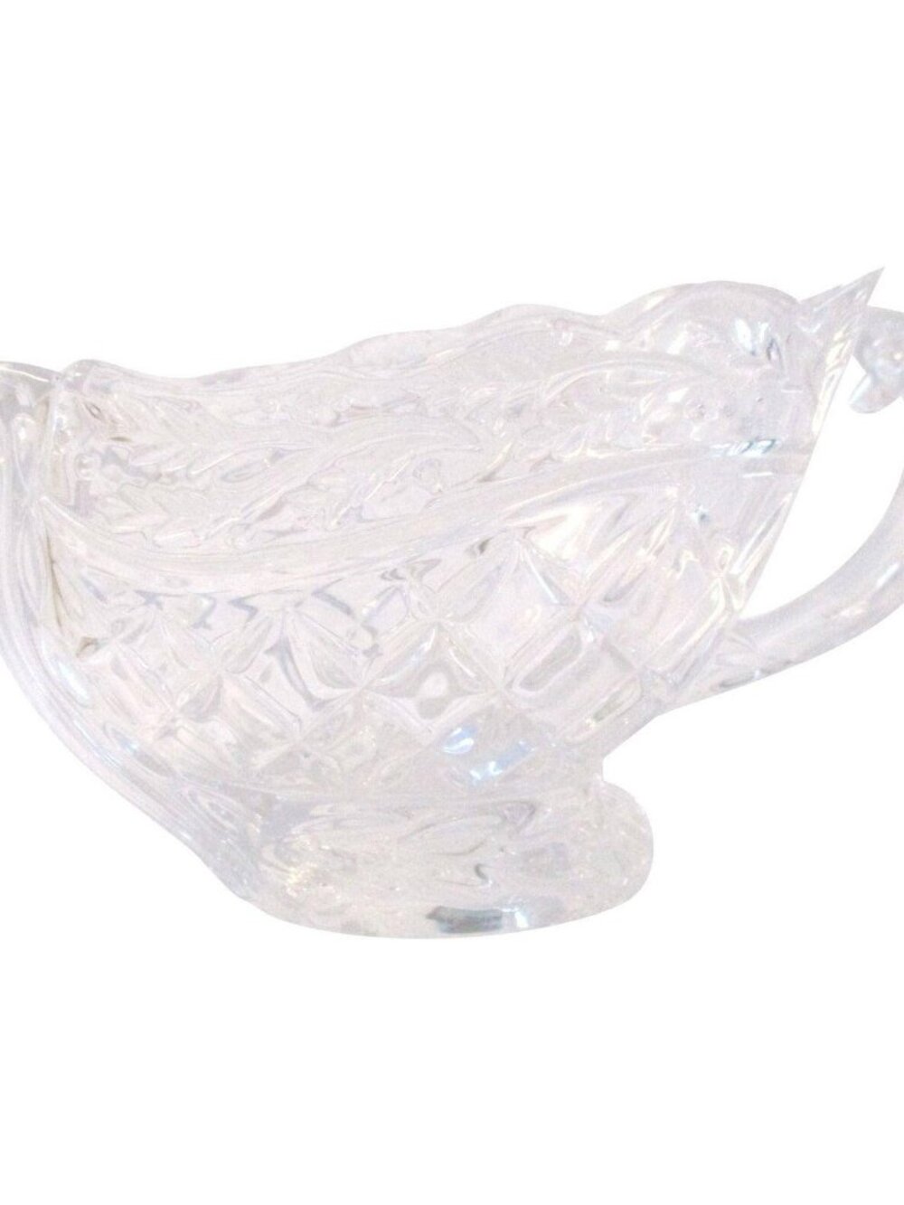 Vintage German Gorham "Holiday Traditions" Crystal Sleigh Gravy Boat